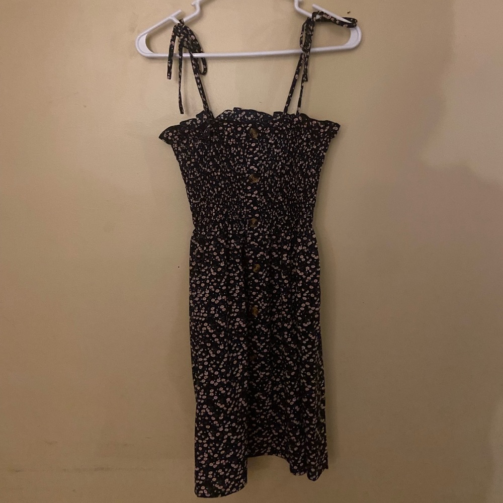 Navy, Spaghetti string dress